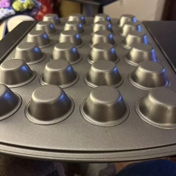 Two Mini Cupcake Muffin Tart Baking Pans 24 Non-Stick Aluminum - Picture 3 of 4